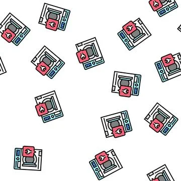 Washer machine repair vector seamless pattern Illustrazione stock
