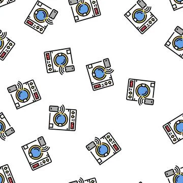 Washer remote control vector seamless pattern Stock Illustration