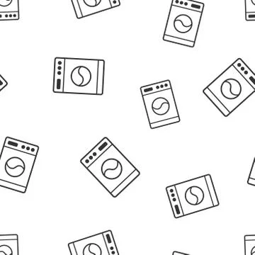 Washer sign seamless pattern background. Business flat vector illustration. L Illustrazione stock