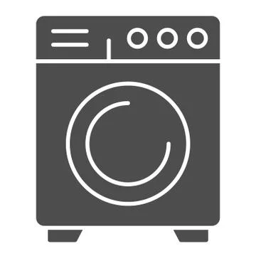 Washer solid icon. Washing machine, device to wash clothes symbol, glyph style Stockillustratie