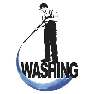 Washer with tool in hand symbol Ilustração Stock