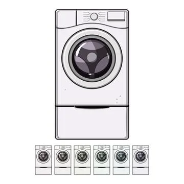 Washer washing machine cartoon vector graphic Illustrazione stock