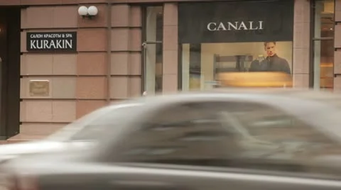 Washerman of shop window. Stock Footage 22157686