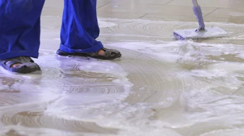 Washes floor mop 動画素材 40534567
