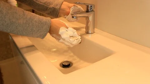 Washes  hands in foam Stock Footage 86414507