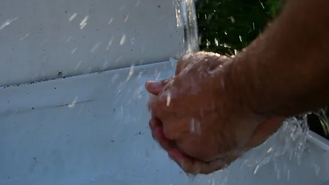 Washes hands Stock Footage 115106027