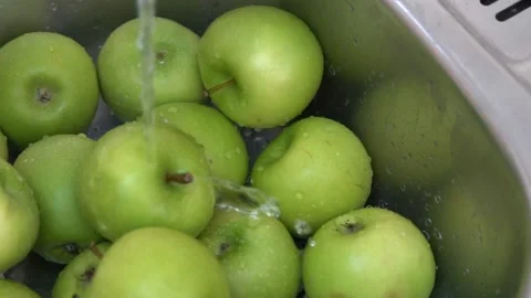 Washing apple Stock Footage 237437358