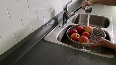 Washing Apples Stock Footage 137142055