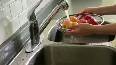 Washing Apples Stock Footage 137142085