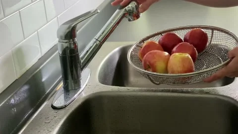 Washing Apples Stock Footage 137142099
