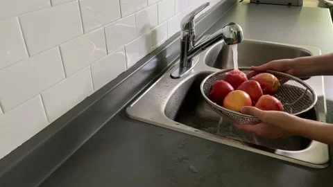 Washing Apples Stock Footage 137142130