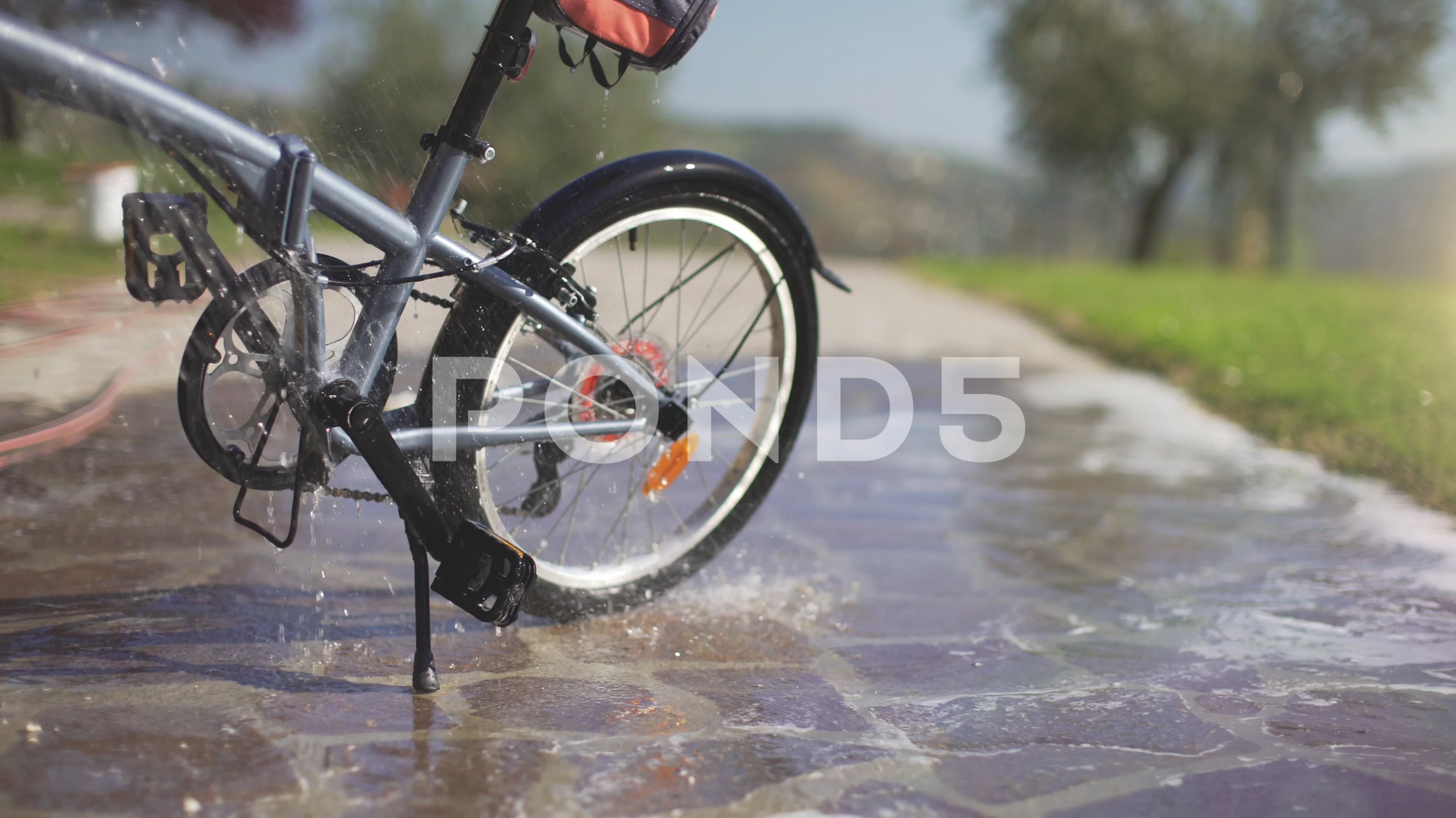 bicycles in the driveway