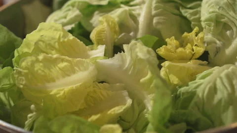 Washing bio cabbage in the kitchen Stock Footage 236995015
