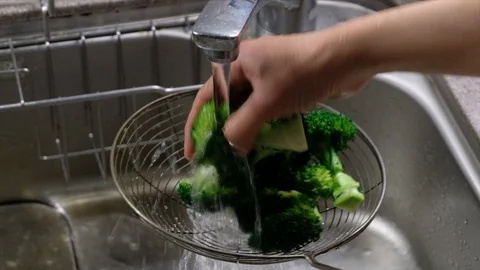 Washing Broccoli Stock Footage 102367482