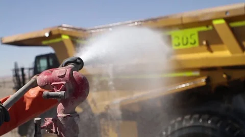 Washing bulldozer Stock Footage 77100864