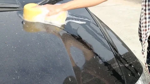 Washing The Car Stock Footage 71088049