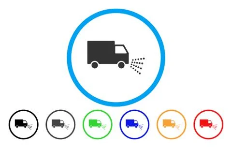 Washing Car Rounded Vector Icon Stock Illustration