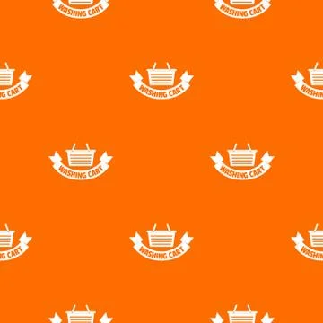 Washing cart pattern vector orange 库存插图