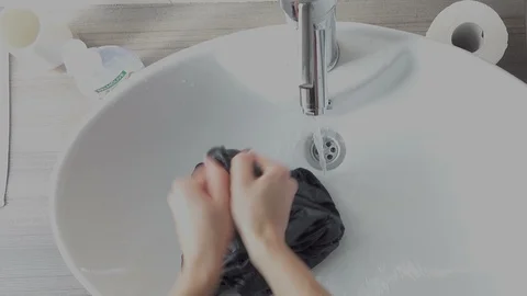 Washing clothes by hand Stock Footage 104076145