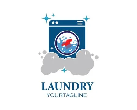 Washing clothes logo icon vector of laundry service design Stock-Illustration
