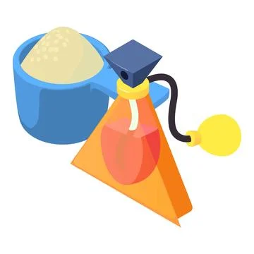 Washing concept icon isometric vector. Washing powder in measuring spoon perfume Stock-Illustration