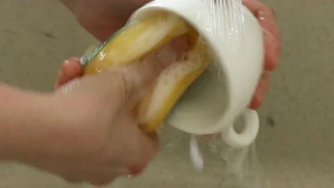Washing of a cup Stock Footage 150483061