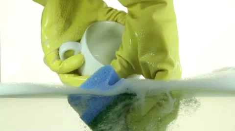 Washing of cups Stock Footage 21239869