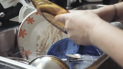 Washing dishes Stock Footage 99724189