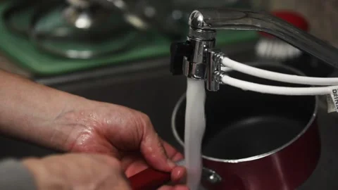 Washing dishes Stock Footage 130522559