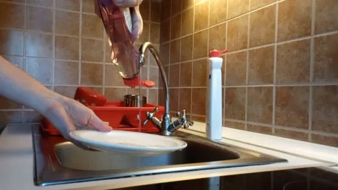Washing dishes Stock Footage 221026583