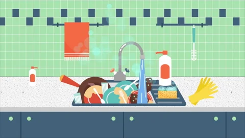 Washing Dishes Stock Footage 232228388