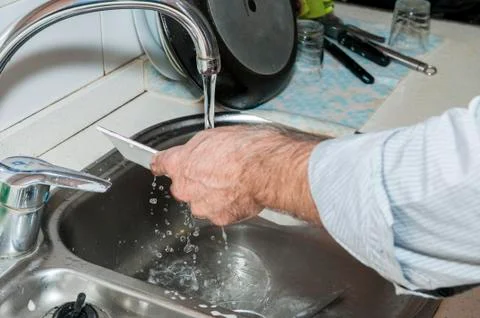 Washing dishes 写真素材
