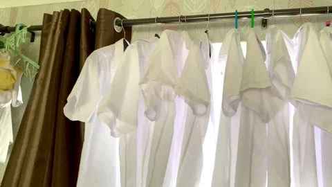 Washing drying indoors Stock Footage 291654758