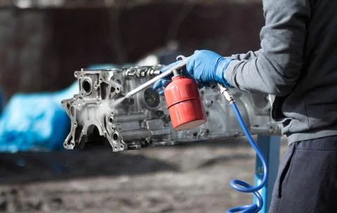 Washing the engine block. Disassembled engine from the car Stock-Fotos