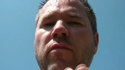 Washing Face with Soap Outside Video stock 12616105