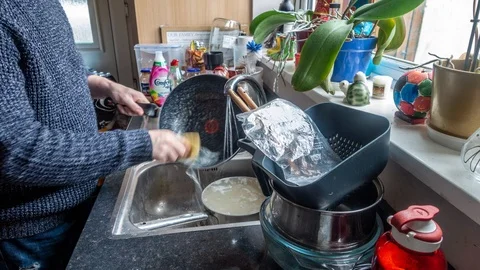 Washing Up Stock Footage 123905641
