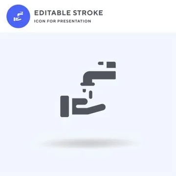 Washing Hand icon vector, filled flat sign, solid pictogram isolated on white Stock Illustration