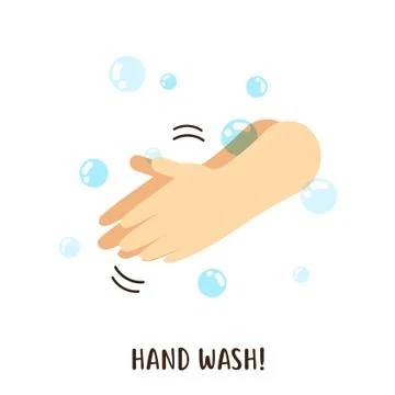 Washing hand with soap vector design Stock Illustration