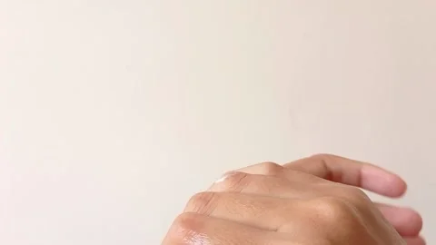 Washing hand with a white background Stock Footage 145462344