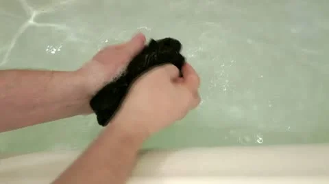 Washing by hands and soap in a bath of things Stock Footage 10572706
