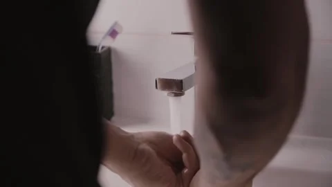 Washing Hands from Behind with Soft Focus – HD 100fps Stock Footage 311203193