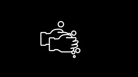 Washing Hands with Bubbles Hygiene Symbol Stock Footage 335815387