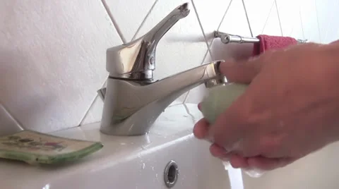 Washing hands, close up Video stock 33216925