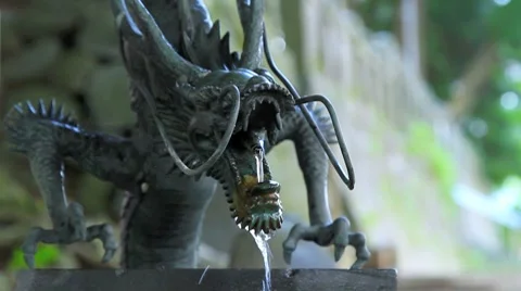 Washing hands before entering the temple. Stock Footage 7740789