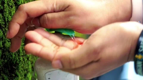 Washing hands with liquid soap is one of the new rules when Covid is rampant. Stock Footage 231963707