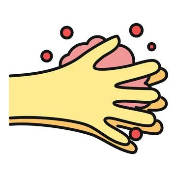 Washing hands with soap and bubbles for hygiene Stock Illustration