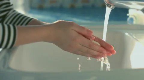 Washing hands with soap Stock Footage