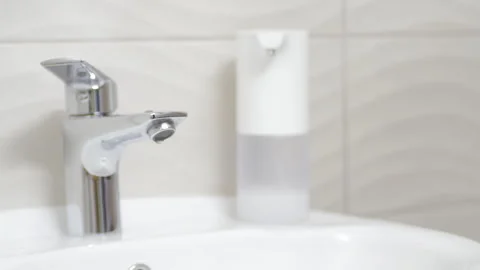 Washing Hands with Soap Stock Footage 130405600