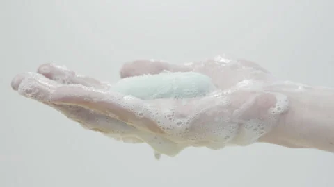 Washing hands with soap.  Stock Footage 248131973