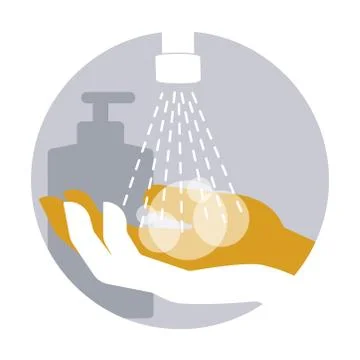 Washing hands with soap Stock Illustration
